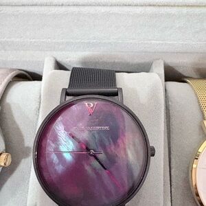 Paul Valentine Black Watch with Iridescent Face